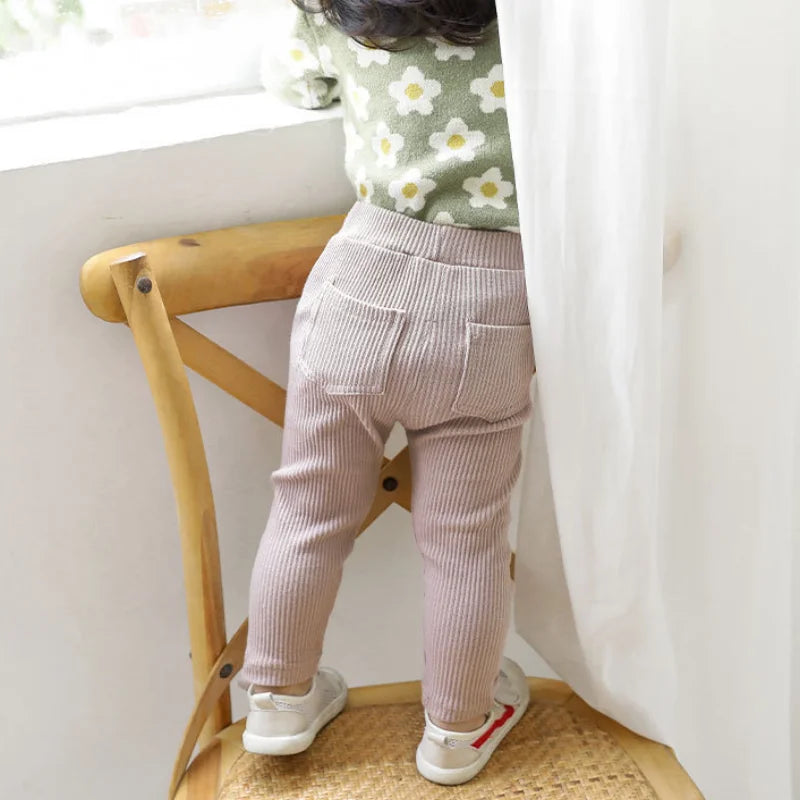 Children's Pants For Girls Boys Solid Big PP Kids Pants Spring Autumn Baby Toddler Long Trousers Casual Kid Trouser 1-6Years Old