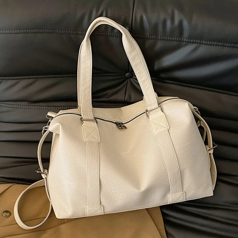 Fashion Tote Bag Leather Women Bag Simplicity Handbag Solid Vintage Shoulder Messenger Bag for Ladies