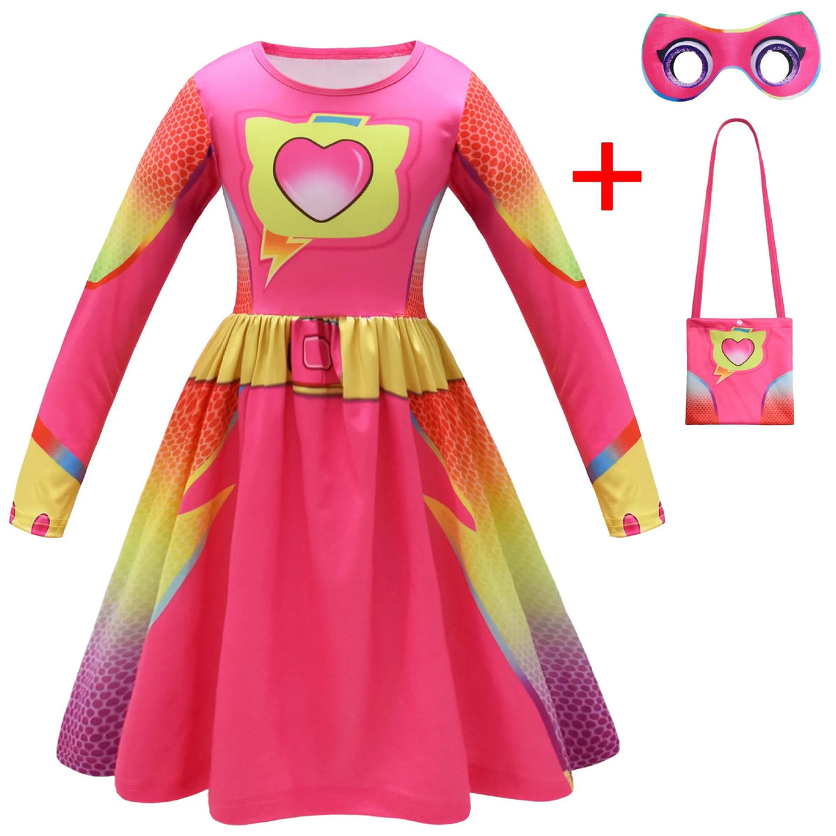 Kids Fly Sleeve Casual Dress Girls SuperKitties Costumes Cosplay Princess Dresses Fashionable trend dress Birthday Vestidos Gift