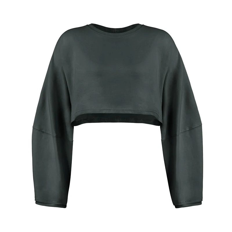 Women Sports Crop Top T-Shirts Gym Clothing Yoga Loose Tops Long Sleeve Sportswear Workout Clothing Fitness Smock Spring Autumn