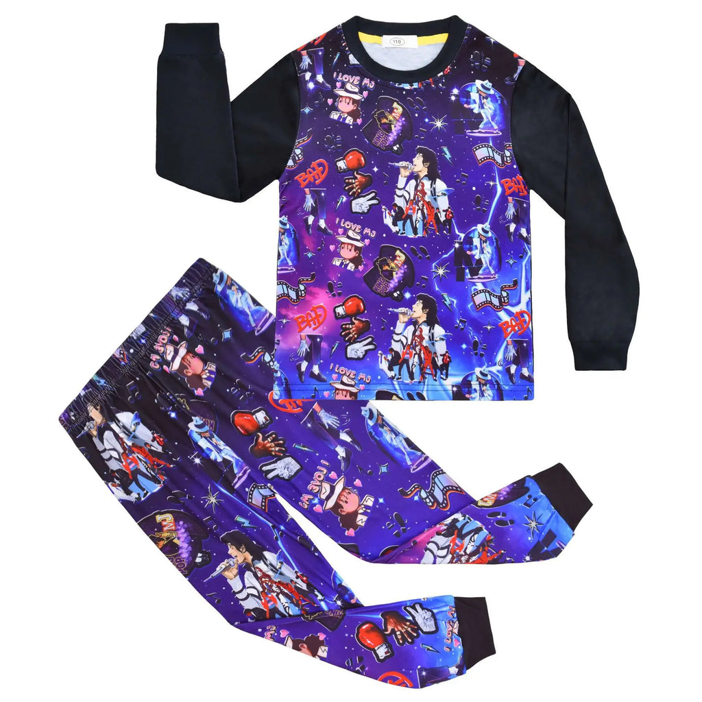 Kids Set Michael Jackson Clothing Girls Boys tops and pants Toddler Girls Birthday Party Gift Pajamas