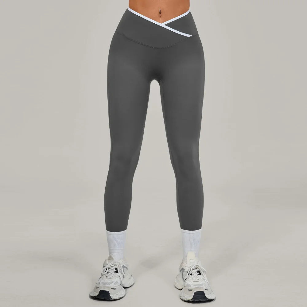 Women's High Waist Yoga Leggings Sports Pants Solid Color Gym Workout Leggings Training Jogging Tights Running Push Up Leggings