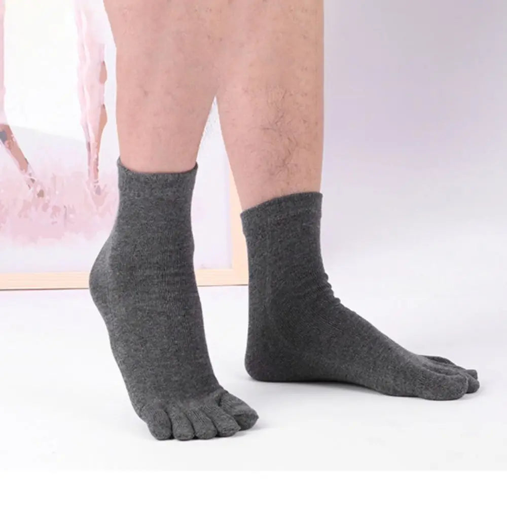 Business Men Short Socks Ankle Crew Socks No Show Socks Cotton Ankle Socks Five Fingers Socks Men'S Split Toe Sock Toe Socks