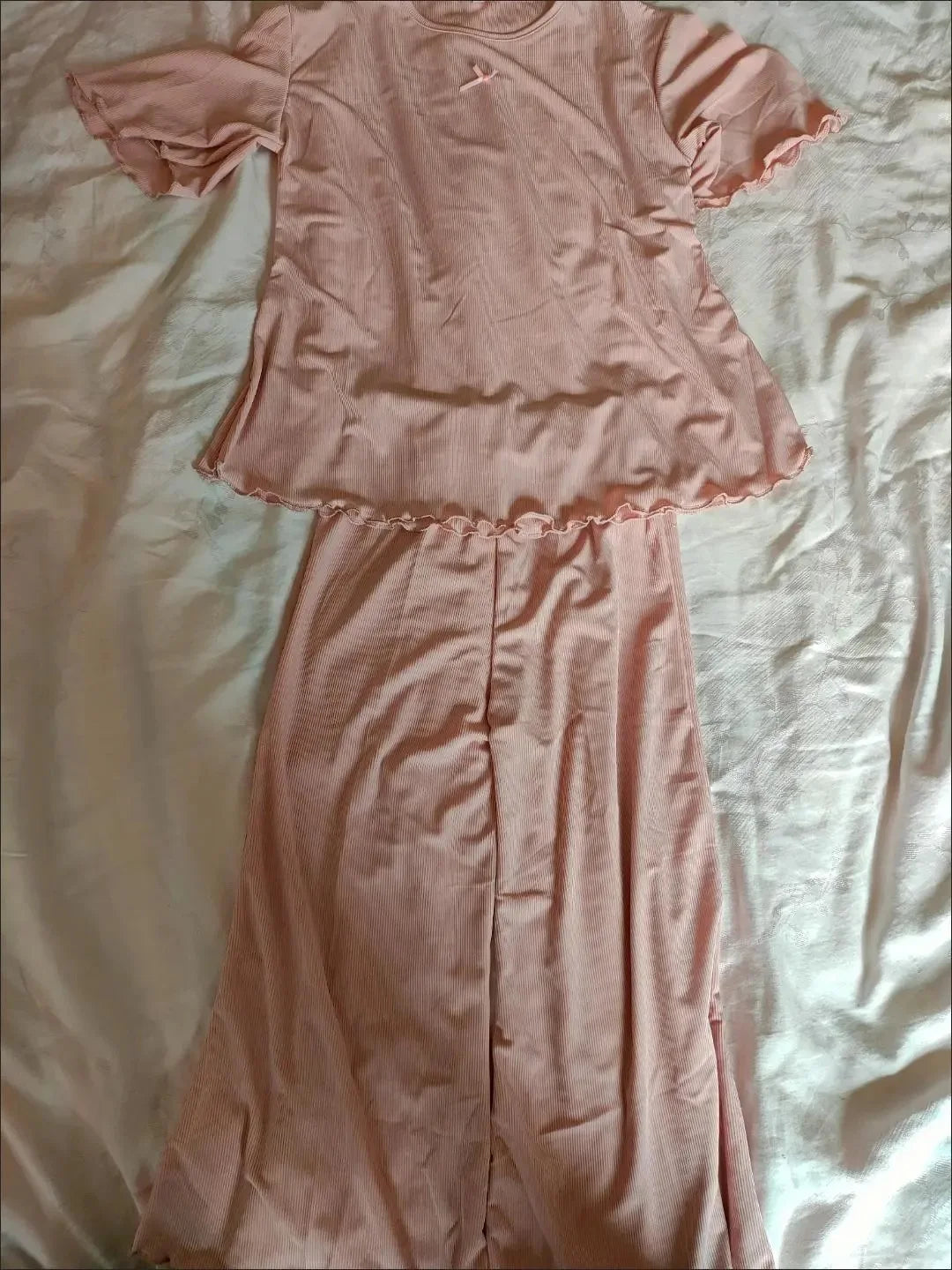 Girls' Short-Sleeved Pajamas, Summer Simple and Elegant Baby Home Clothes Set, Little Girls Can Wear Air-Conditioned Clothes Outside, Trendy