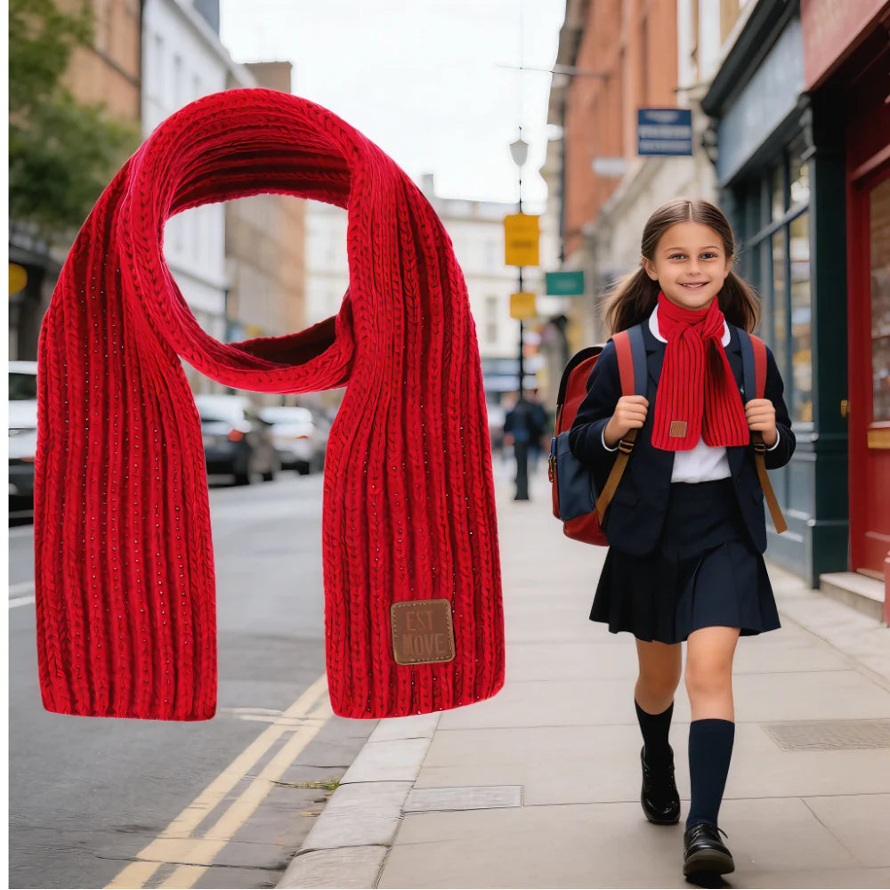 Warm Kids Winter Knit Scarves Soft Knitted Neck Warmer Scarf Warm Scarves Wrap for Boys Girls，Christmas gift daily wear