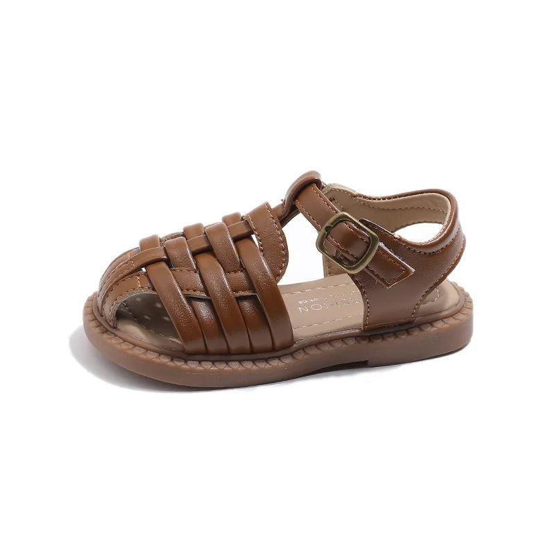 Kids Sandals 2026 Summer Sandals for Boy Fashion Children Cut-Outs Beach Shoes Braided Style Causal Walking Flat Sandals