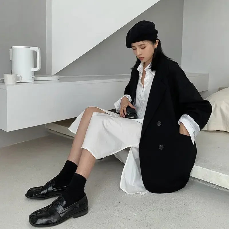 New Arrived 2025 Blazer Women Solid Long-sleeved Korean Style Loose Fashion Casual Suit Woman