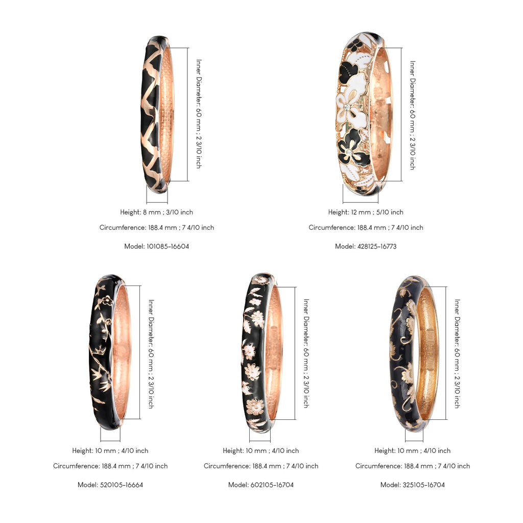 Black Bracelets For Women Alloy Bangles Enamel Women's Bracelet Cloisonne Bangle On Hand Trendy India African Jewelry Hawaiian