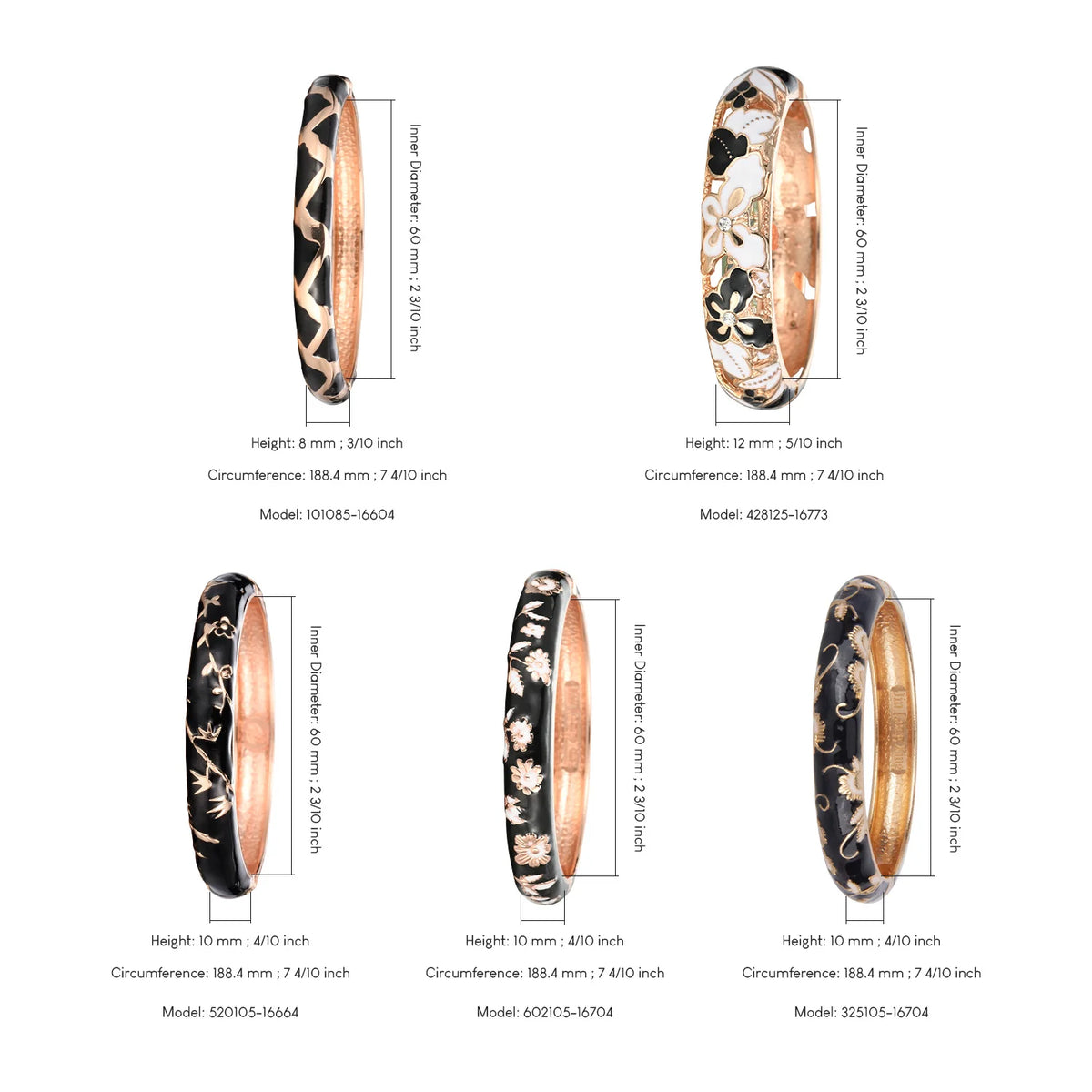 Black Bracelets For Women Alloy Bangles Enamel Women's Bracelet Cloisonne Bangle On Hand Trendy India African Jewelry Hawaiian