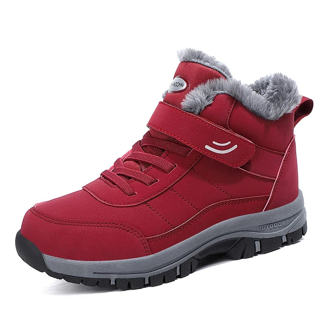 Leather Boots Men Women Shoes Waterproof Boot Man Plush Keep Warm Outdoor Ankle Boots Military Combat Boots Walk On Ice Sneakers