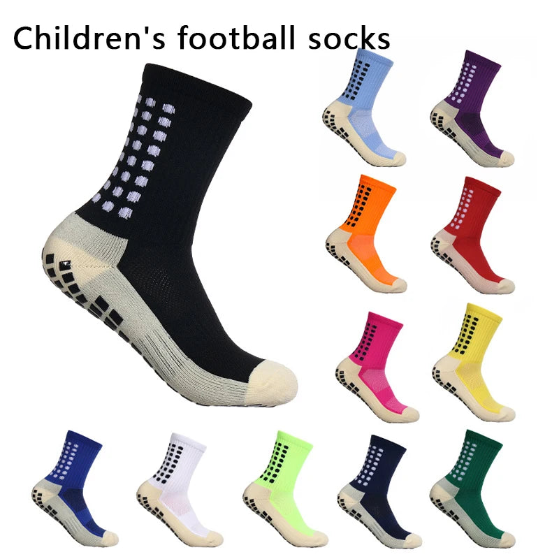 Kids Anti-Slip Football Socks (Size 34-39) - Breathable Grip Soccer Socks for Youth Athletic Training Calcetines Ciclismo