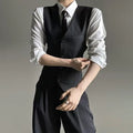 Unisex Black Grey Blazer Vest Edgy Slim Fit Suits Vest with High End Tailored Design for Men Women