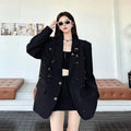 New Korean Fashion High-Quality Women Blazer Autumn V-neck Loose Long Sleeve Temperament Casual Blazers Jackets Female Outerwear