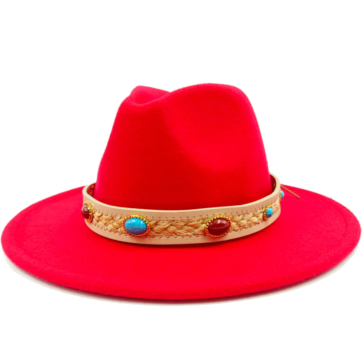 Fedora hat Women's hat wide-brimmed hat Fedora hat autumn winter men retro fashion tie-dye felt jazz Panama hat wedding hat