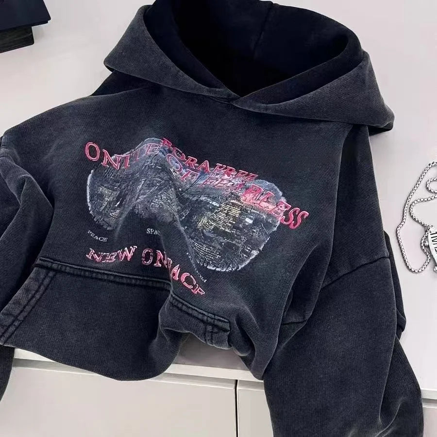 Boys Hooded Sweater Autumn New Children's Retro Trendy Casual Jumper Boys Loose Top 2025