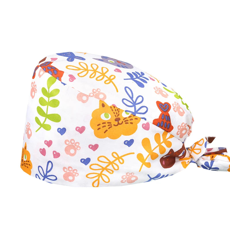 Women's Working Hats Cotton Adjustable Medical Nurse Caps Beauty Salon SPA Doctor Scrub Hat M909