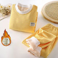 0-5-Year-Old Baby Plush Children's Pajamas Solid Color Long-Sleeved Pants Breathable Pajamas for Boys and Girls Casual Wear