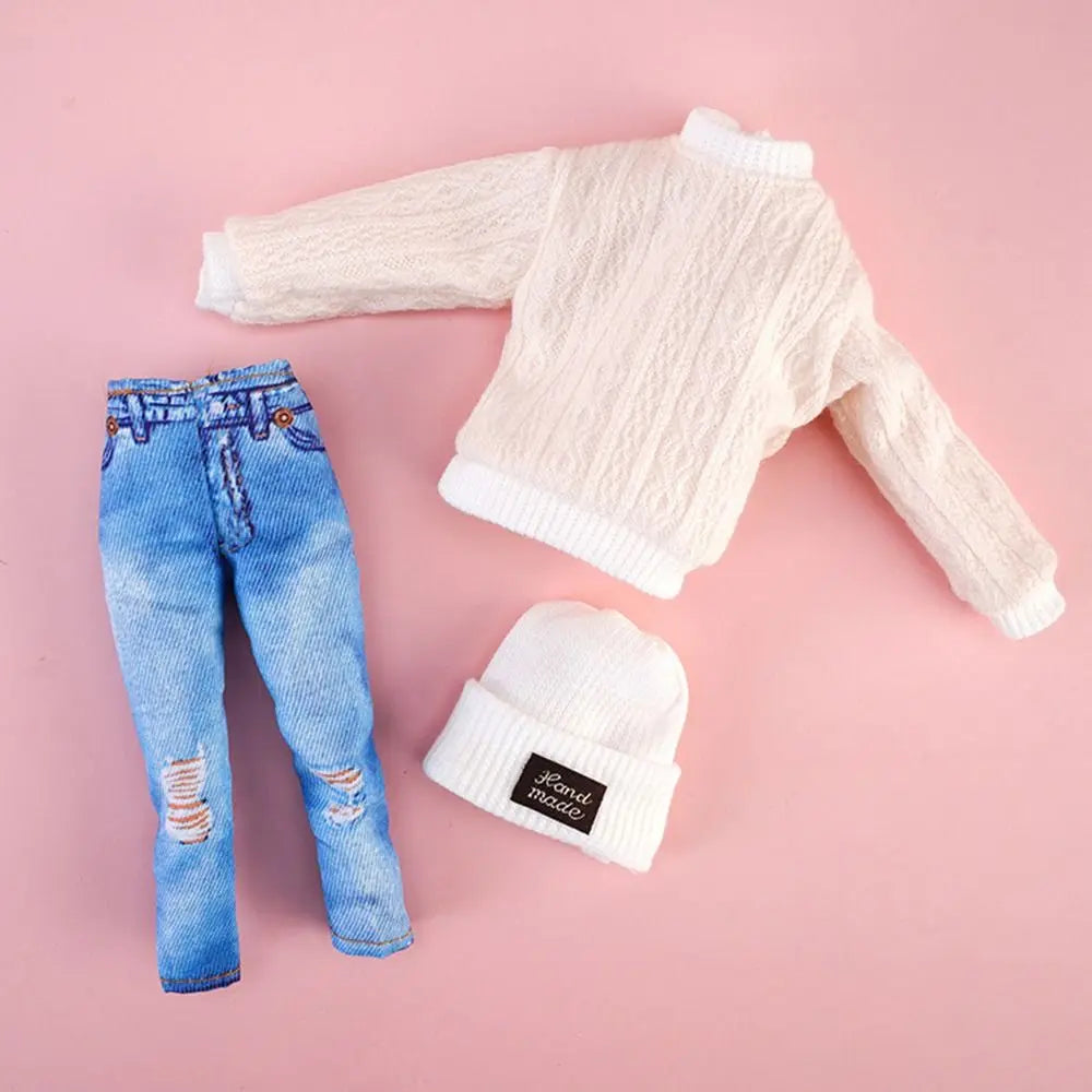 1 Set Fashion Kids Gift Toy Doll Accessories Winter Wear Sweaters Casual Wear Hats Dolls Pants Girl Clothes
