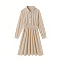 New In Dresses Girl Preppy Style Shirt Dress Solid Long Dresses With Sleeves Elegant Women's Dresses 2025 Woman Clothing