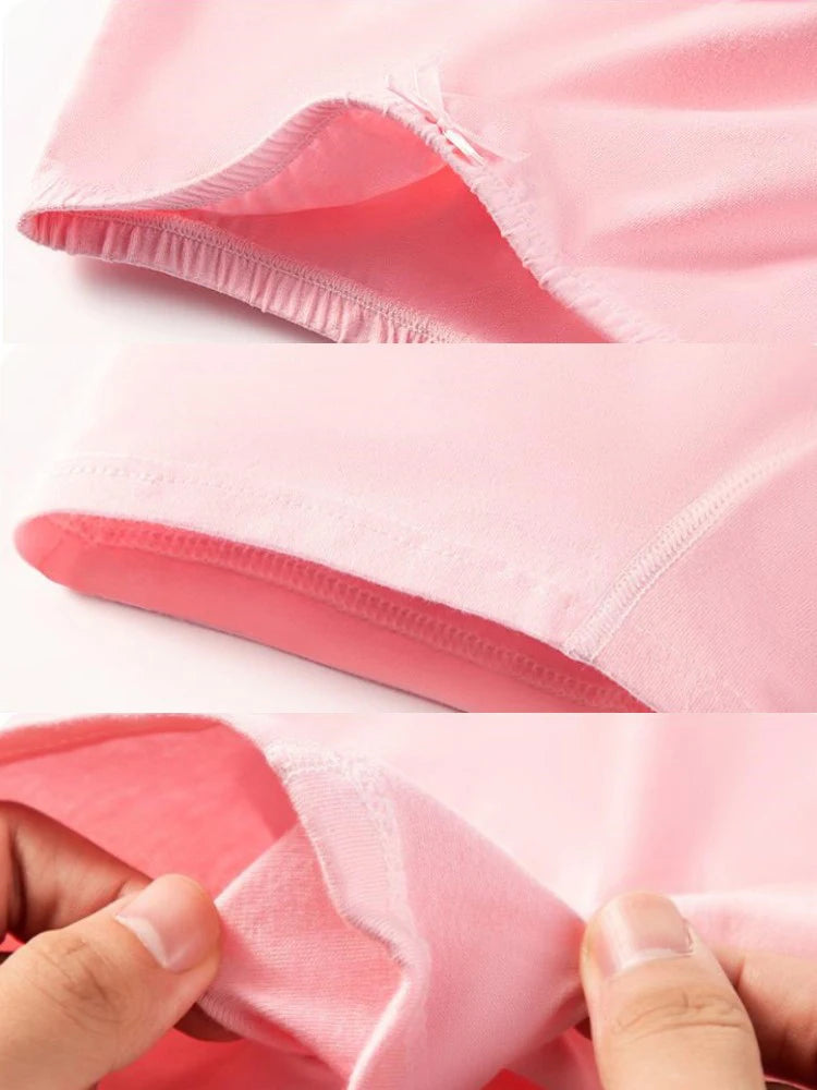 Kids Girls Panties 4 Pcs Soft Cotton Breathable Safety Pants Solid Color Underpants Four Seasons Fashion Leggings For 2-13 Years