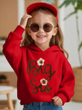 Kids' Hoodie with Large Floral Letter Print, Cute Fashion Casual Sweatshirt for Girls, Spring/Fall Wear