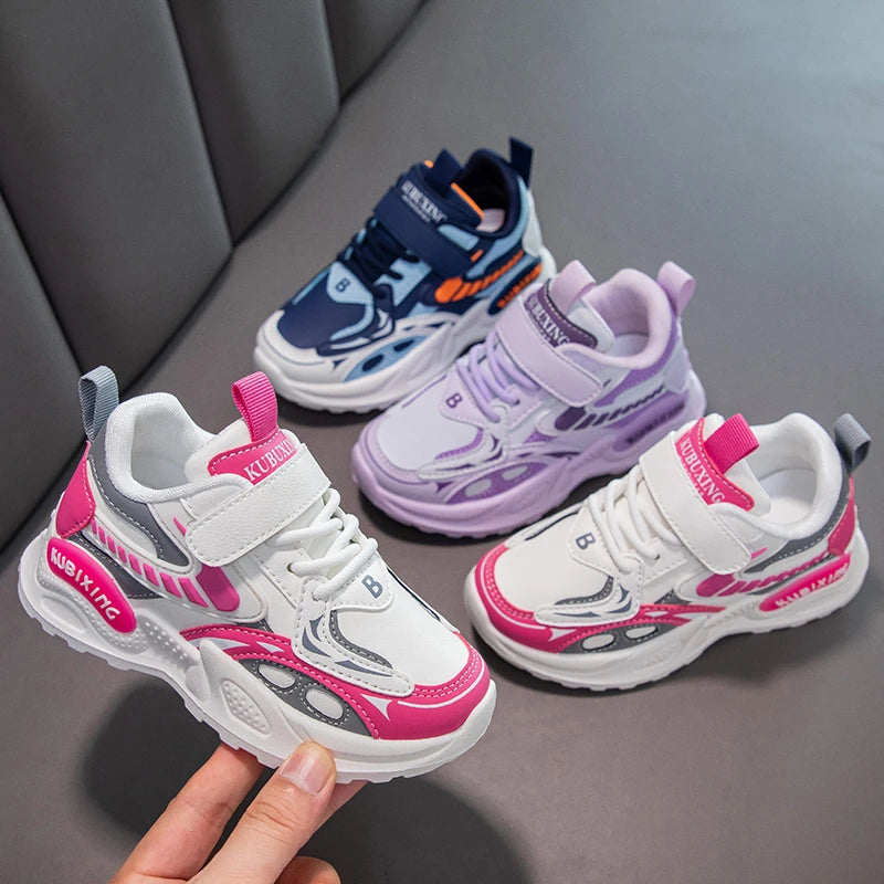 Kids Sneakers Children Casual Shoes 2026 New Trendy PU Leather Sports Shoes for Boy Girls Comfortable Running Shoes Gym Trainers