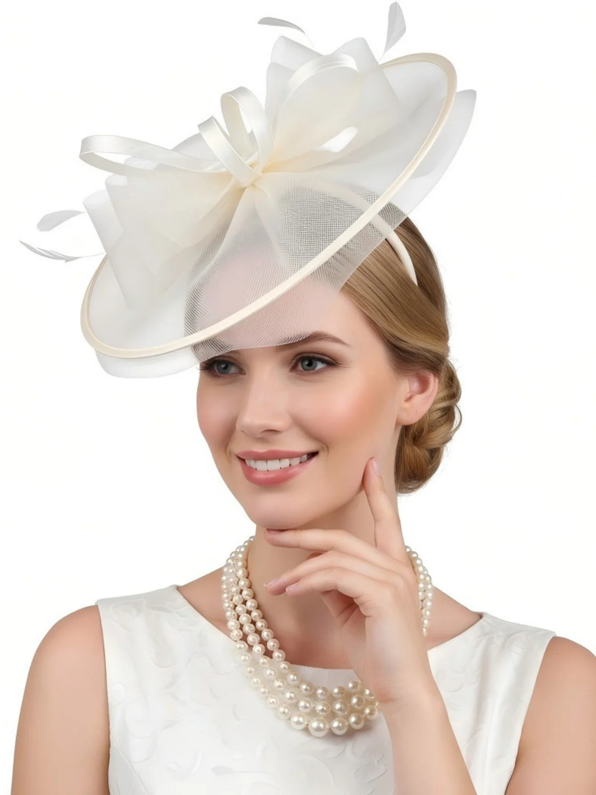 Fascinators Hats For Women Tea Party Hats 1950s Kentucky Derby Hats Feather Hair Clip For Bride Wedding Party Mesh Headband
