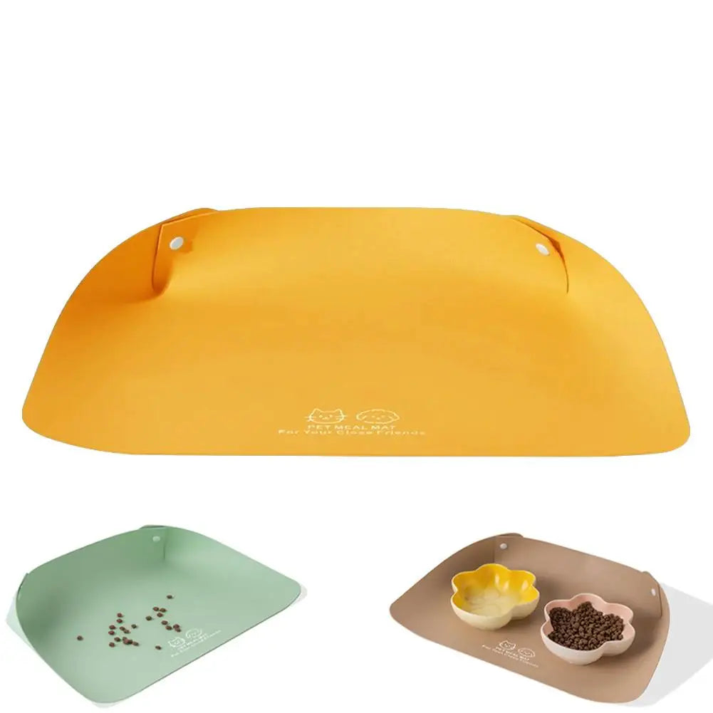 Semi Enclosed Pet Feeding Mat Thick Non Slip Waterproof Oil Proof Pad Floor Protector For Cat Dog Daily Dining Feeding Use