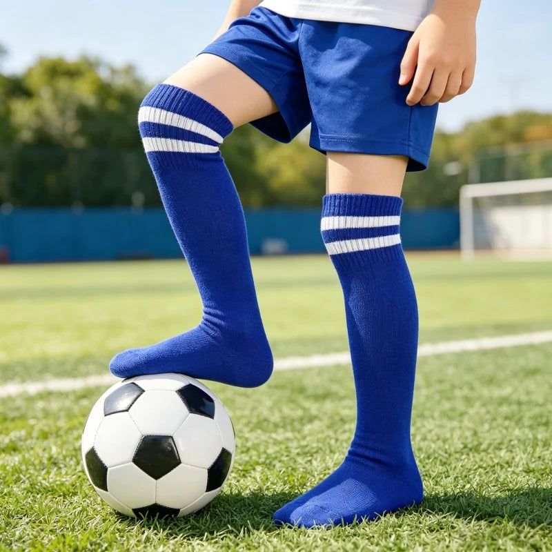 Kids Knee High Socks Cotton Long Student School Socks Girls Boys Football Striped 2 Retro Old School Sport Socks Soccer Hockey