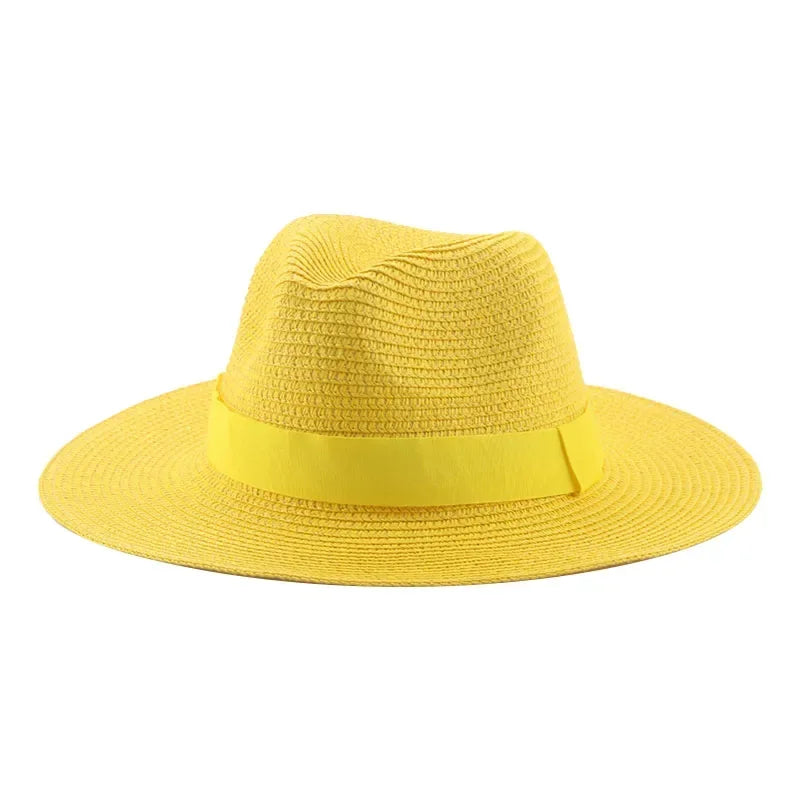 Hats for Women Bucket Sun Hats Ribbon Band Men Hat Straw Summer Panama Formal Outdoor Party Picnic Bucket Hat Sombreros De Mujer