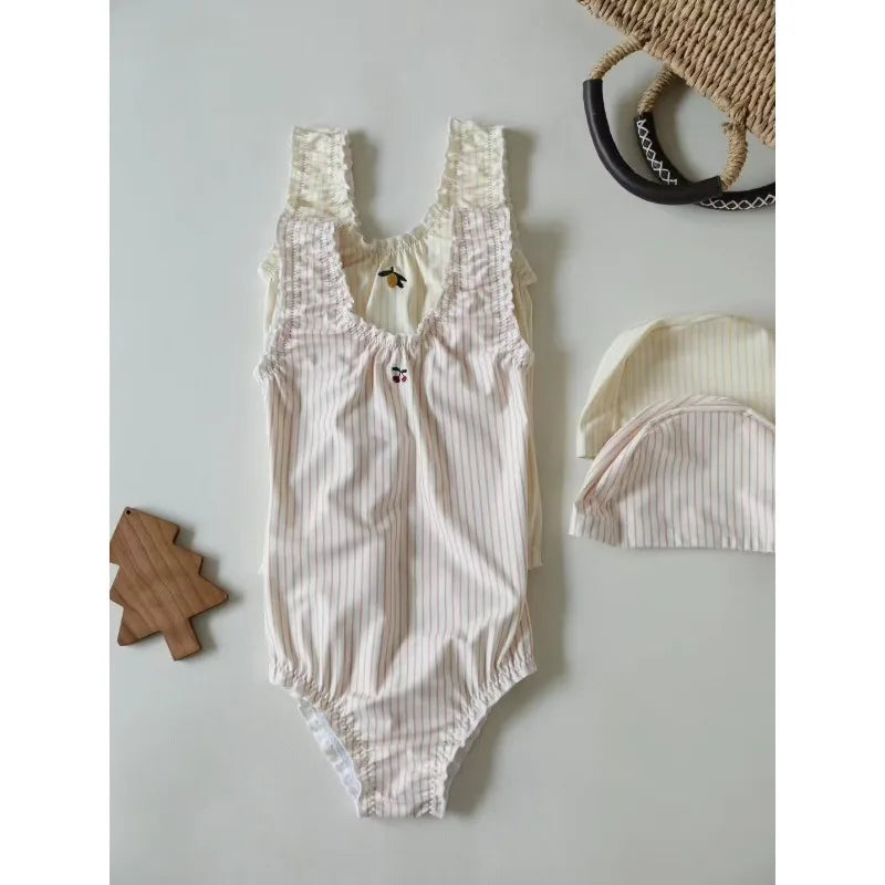 Kids Swimsuits Girls Swimwears  Baby Swimwear  Sun Protection Quick Drying Children's Cute One-piece Girl Swimsuit
