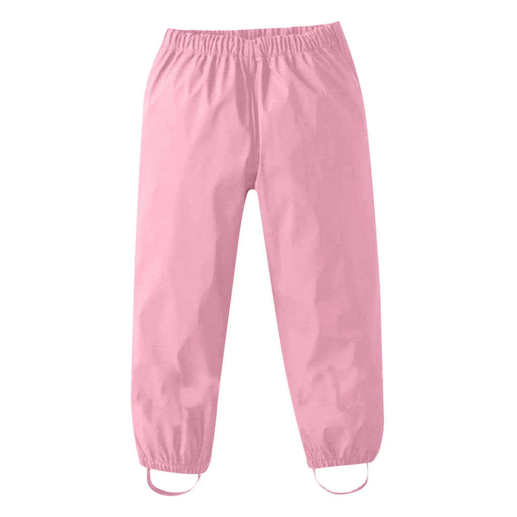Waterproof Girls Boys Pants Toddler Kids Rain Pants Windproof Mud Trousers Elastic Waist Kids Children Rain Pants