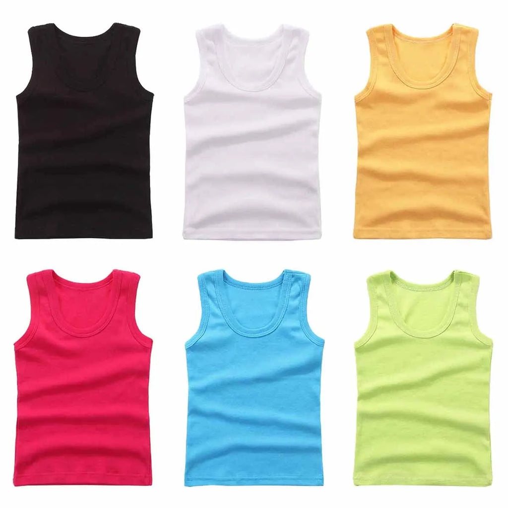 Kids Underwear Boys Vests Children Summer Vest Tops for Girls Solid Tank Top Boy Clothes Cotton Tees Sleeveless 2-12Y