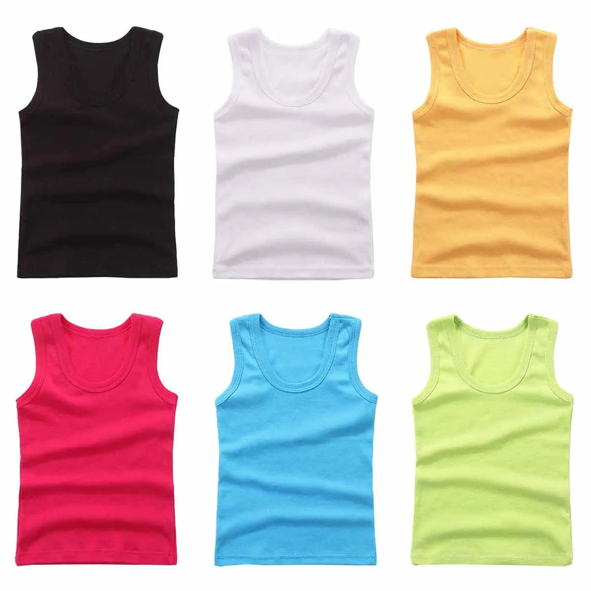 Kids Underwear Boys Vests Children Summer Vest Tops for Girls Solid Tank Top Boy Clothes Cotton Tees Sleeveless 2-12Y