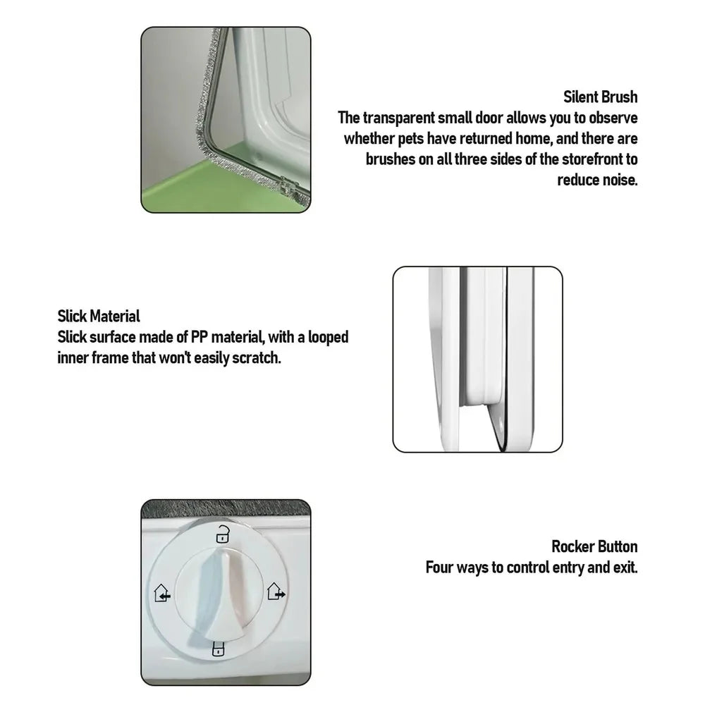 Flap Pet Door Dogs Flap Door 4 Ways Controllable Cats Door Dog Access Door Pet Entry Gate Door Convenient Pet Accessories