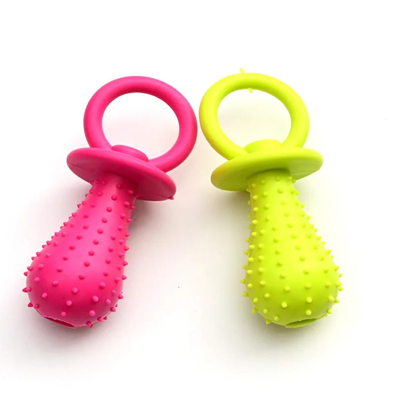 Pet Rubber Pacifier Dog Toy Interactive Rubber Soother Pet Dog Cat Puppy Elasticity Teeth Dog Chew Toys Tooth Cleaning Toy