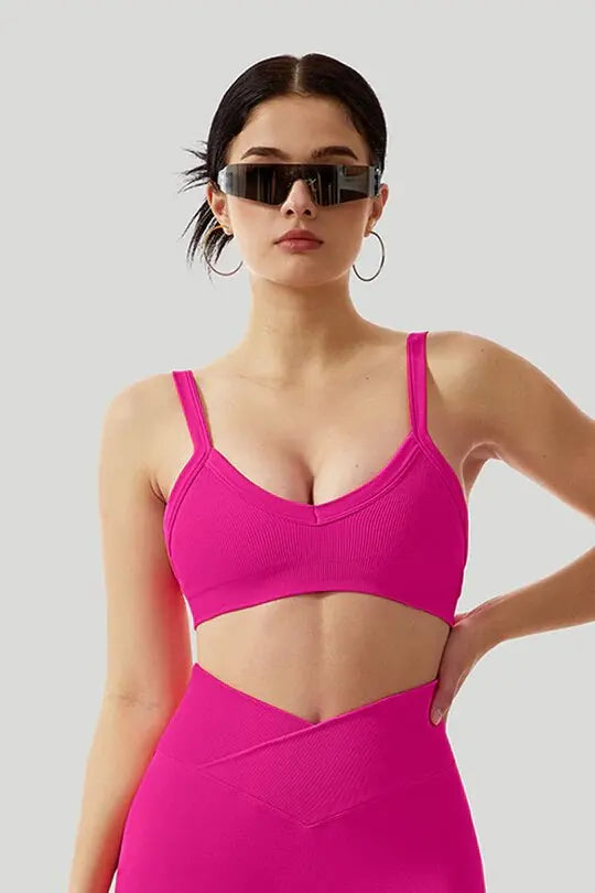 Backless Sportswear Woman Gym Sports Bra Seamless Underwear Woman  Inner Padded Yoga Vest Bralette Push Up Yoga Bra Female