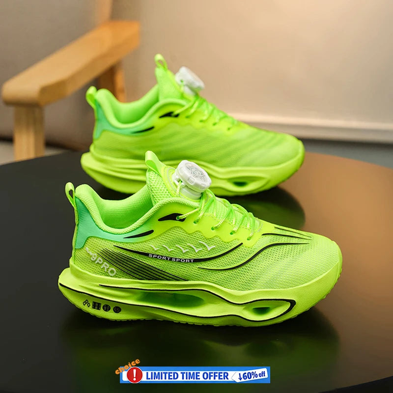 Kids Sports Shoes Carbon Plate Running Shoes Marathon Sneakers Racing Shock-absorbing Athletics Training Shoes for Boys Girls