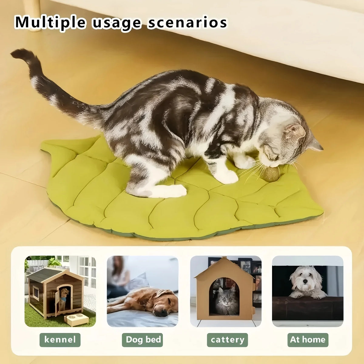 Cat Bed Mats Soft Cotton Leaf Shaped Kitten Cat Puppy Dog Bed Mat Sleep Blanket Home Pets Double Sided Pad Floor Rugs Washable