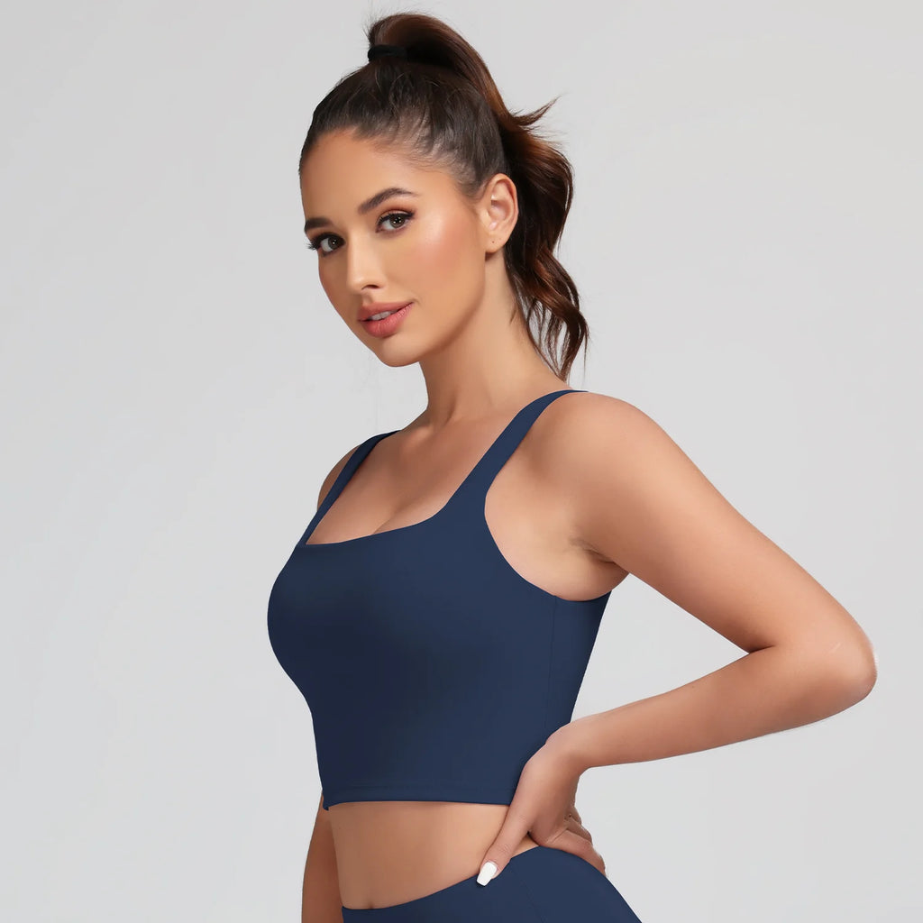 Women Sports Bra with Padded Beautiful Back Crop Top Yoga Vest  Gym Fitness Athletic Brassiere Gym Running Bra Sportswear