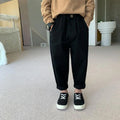 Spring Autumn Kids Boys Pants Solid Children Pants for Baby Girls Trousers Toddlers White Black Fashion Baggy Pants 2-8 Years