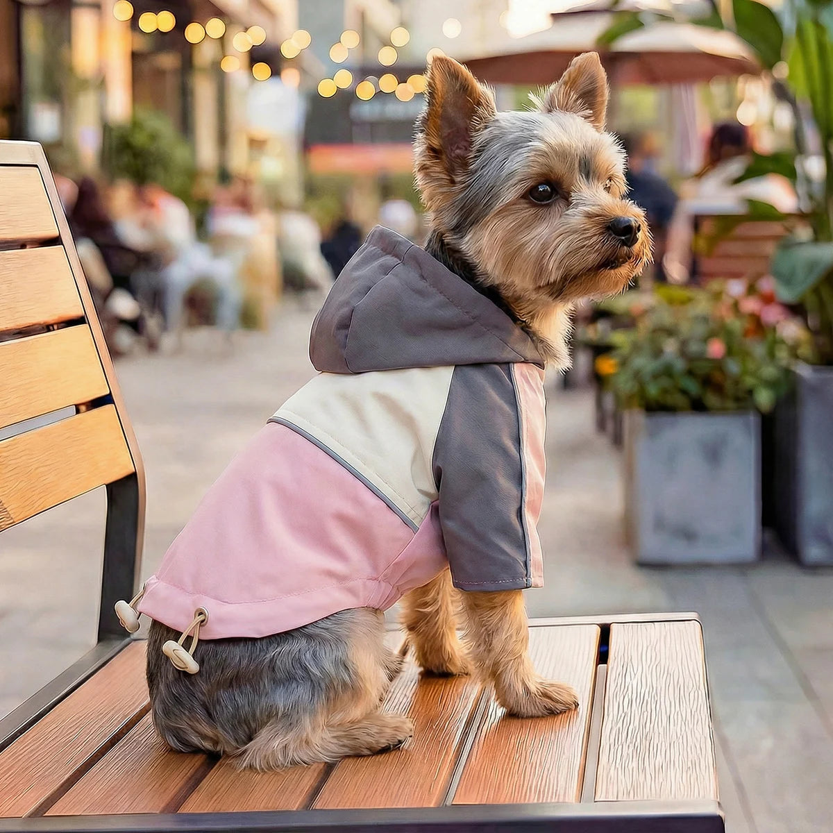 Pet Cat and Dog Clothes, Cool Jacket Pink Grey Spring Hooded Jacket, Handsome Going Out, Suitable for Small