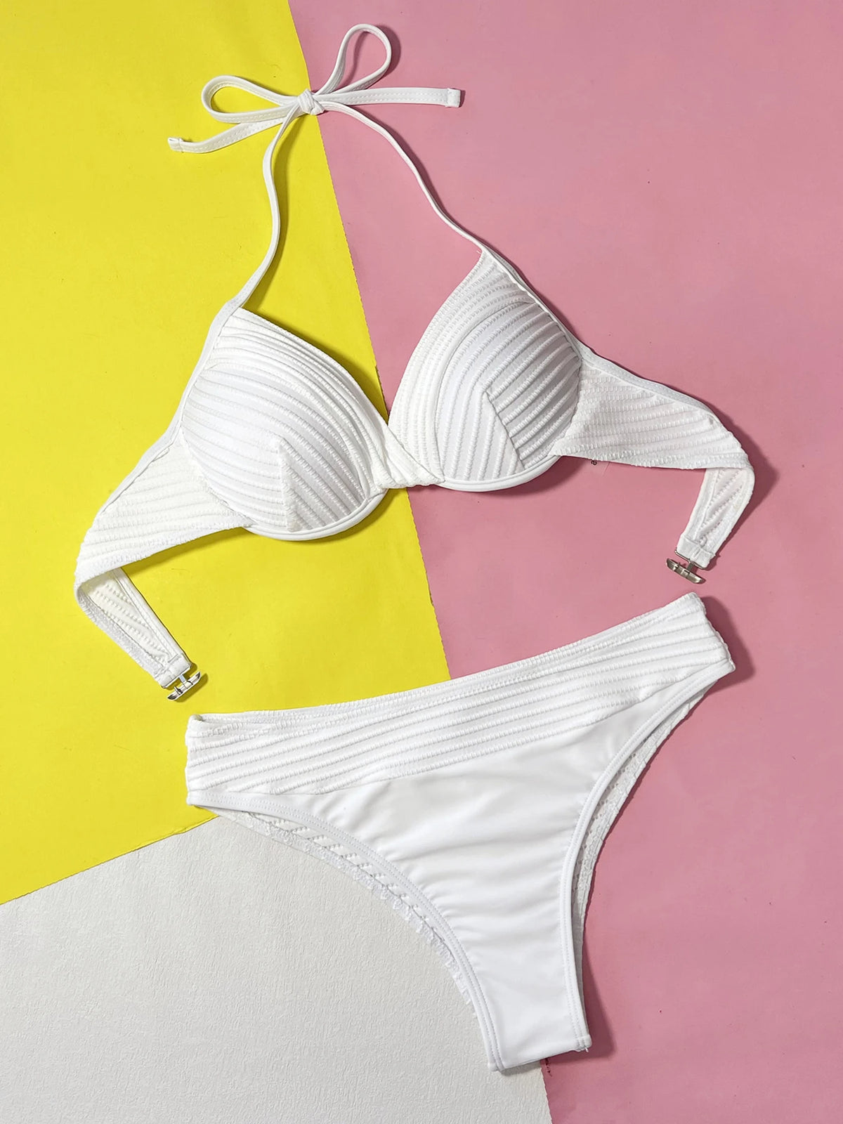 2025 New Sexy Cross Bikini Push Up Swimwear Women Swimsuit Female Halter Bikini Set Two Pieces Bathing Suit Beachwear Swimming
