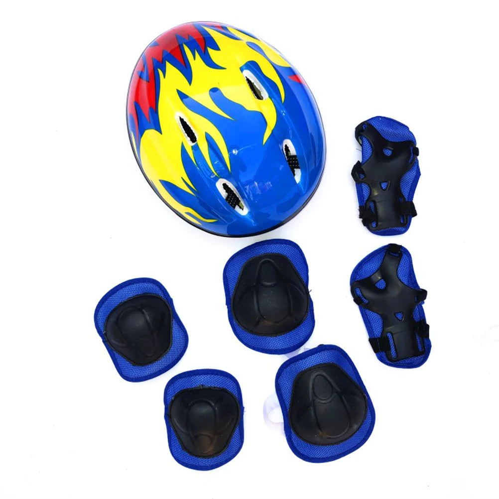 Children's Cycling Helmet and Protective Gear Set Helmet, Knee Pads, and Protective Equipment Side-Buckle Soft Foam Padding