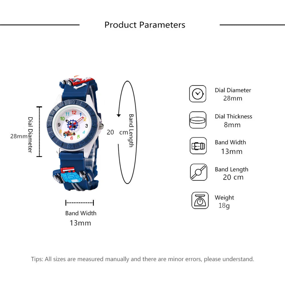 Children's watches Cool Cartoon Robot Quartz Watch Fashion Sports Black Silicone Boys Girls Gift Wristwatch