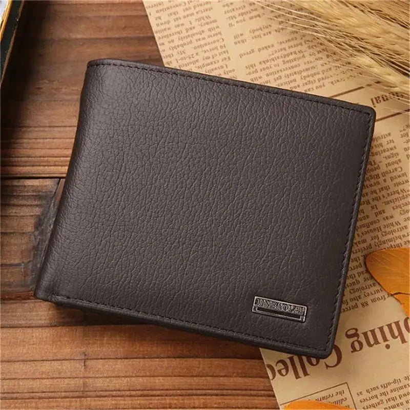 New Men Wallets Premium Product Real Cowhide for Man Short Black Walet Portefeuille Homme