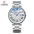 CHENXI 039 Couple Exquisite Watch Quartz Top Brand Luxury Fashion Stainless Steel Silver White Male and Female Couple Watch Gift