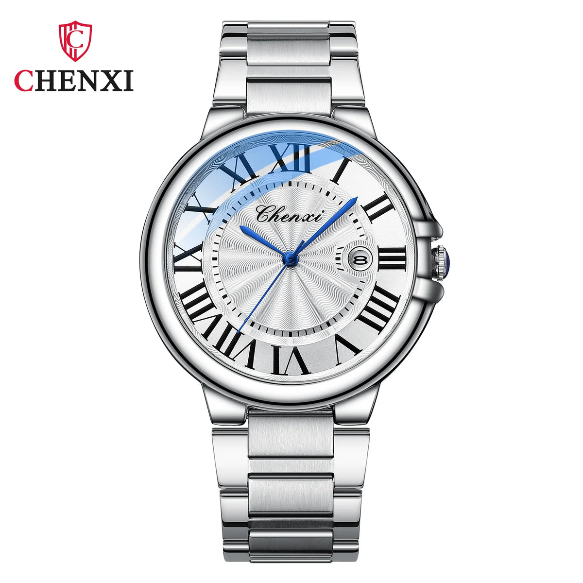 CHENXI 039 Couple Exquisite Watch Quartz Top Brand Luxury Fashion Stainless Steel Silver White Male and Female Couple Watch Gift