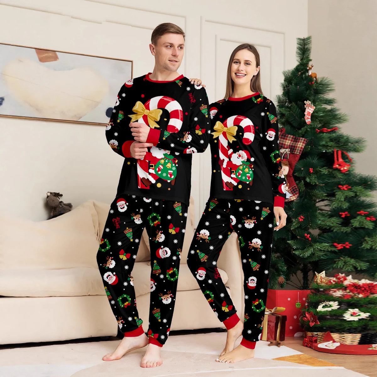 Christmas Family Matching Outfits Pajamas Family Look Clothing Sets 2 Pieces Suit Father Mother Kids Baby Xmas Sleepwear Pyjamas