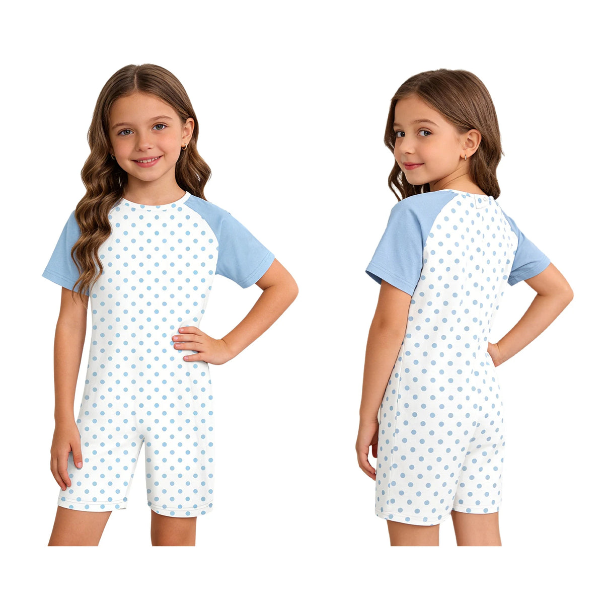 Kids Boys Girls Special Needs Adaptive Clothing Jumpsuit Ideal for Wearing All Day Short Sleeve Print Zipper Anti-Strip Rompers